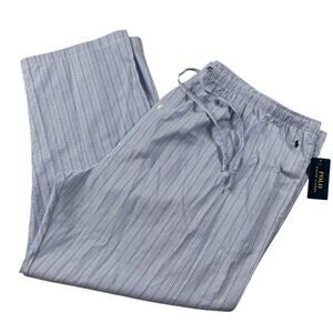 Polo Ralph Lauren Pajama Pants Men 4XL Blue Stripe Lightweight Cotton 32" Inseam